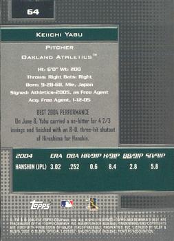 2005 Bowman's Best #64 Keiichi Yabu Back