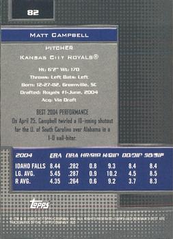 2005 Bowman's Best #82 Matt Campbell Back