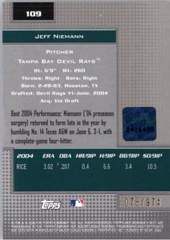 2005 Bowman's Best #109 Jeff Niemann Back