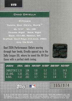 2005 Bowman's Best #119 Chad Orvella Back
