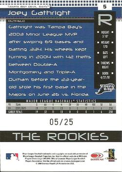 2005 Donruss - The Rookies Press Proofs Gold #5 Joey Gathright Back