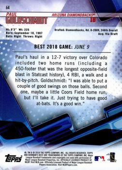 2018 Bowman's Best #64 Paul Goldschmidt Back