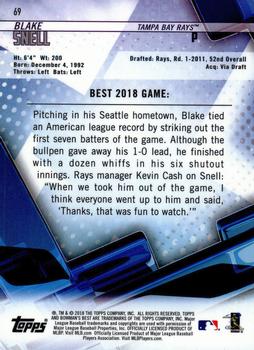 2018 Bowman's Best #69 Blake Snell Back