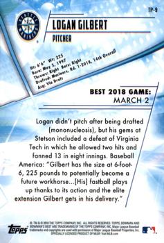 2018 Bowman's Best #TP-9 Logan Gilbert Back