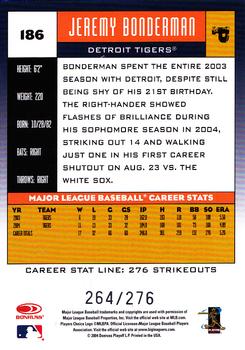 2005 Donruss - Stat Line Career #186 Jeremy Bonderman Back