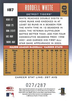 2005 Donruss - Stat Line Career #187 Rondell White Back