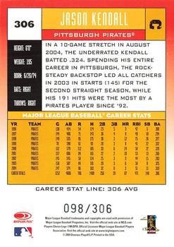 2005 Donruss - Stat Line Career #306 Jason Kendall Back