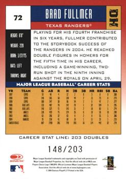 2005 Donruss - Stat Line Career #72 Brad Fullmer Back