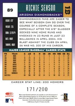 2005 Donruss - Stat Line Career #89 Richie Sexson Back