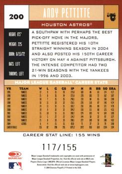 2005 Donruss - Stat Line Career #200 Andy Pettitte Back