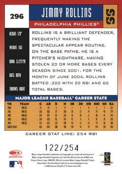 2005 Donruss - Stat Line Career #296 Jimmy Rollins Back