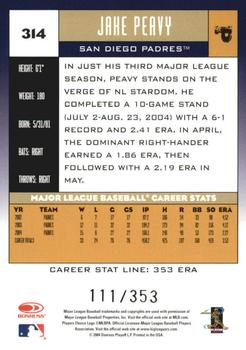 2005 Donruss - Stat Line Career #314 Jake Peavy Back
