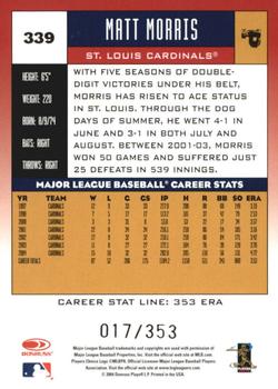 2005 Donruss - Stat Line Career #339 Matt Morris Back
