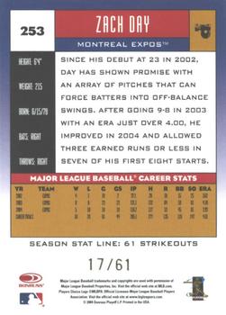 2005 Donruss - Stat Line Season #253 Zach Day Back