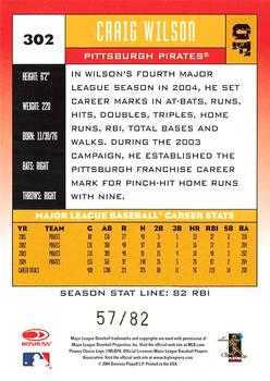 2005 Donruss - Stat Line Season #302 Craig Wilson Back