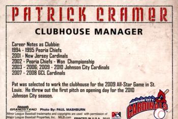2010 Grandstand Johnson City Cardinals #6 Patrick Cramer Back
