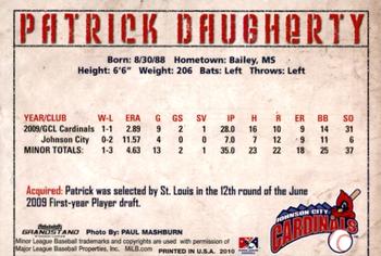 2010 Grandstand Johnson City Cardinals #7 Patrick Daugherty Back
