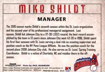 2010 Grandstand Johnson City Cardinals #29 Mike Shildt Back