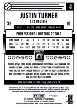 2018 Donruss Optic - Bronze #98 Justin Turner Back