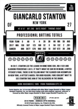 2018 Donruss Optic - Bronze #109 Giancarlo Stanton Back