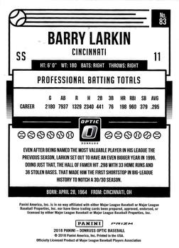 2018 Donruss Optic - Purple #83 Barry Larkin Back