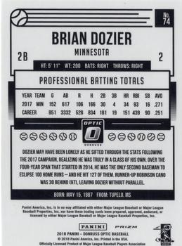 2018 Donruss Optic - Shock #74 Brian Dozier Back