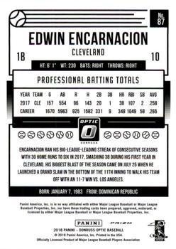 2018 Donruss Optic - White Sparkles #87 Edwin Encarnacion Back