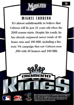 2005 Donruss #10 Miguel Cabrera Back