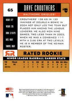 2005 Donruss #65 Dave Crouthers Back