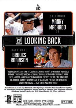 2018 Donruss Optic - Looking Back #LB2 Manny Machado / Brooks Robinson Back
