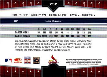 2005 Donruss Champions - Impressions #252 Lou Brock Back