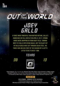 2018 Donruss Optic - Out of This World #OW4 Joey Gallo Back