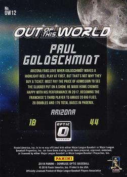 2018 Donruss Optic - Out of This World #OW12 Paul Goldschmidt Back
