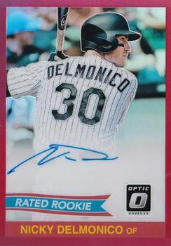 2018 Donruss Optic - Rated Rookie Retro 1984 Signatures Red #84S-ND Nicky Delmonico Front
