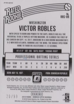 2018 Donruss Optic - Rated Rookies Signatures Aqua #RRS-VR Victor Robles Back