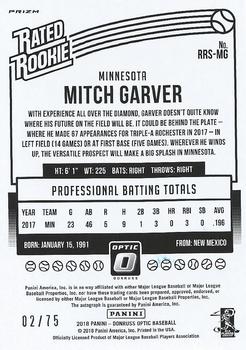 2018 Donruss Optic - Rated Rookies Signatures Blue #RRS-MG Mitch Garver Back