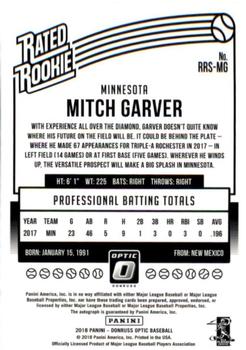2018 Donruss Optic - Rated Rookies Signatures Bronze #RRS-MG Mitch Garver Back