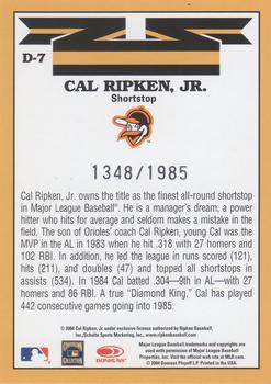 2005 Donruss - 1985 Reprints #D-7 Cal Ripken Jr. Back