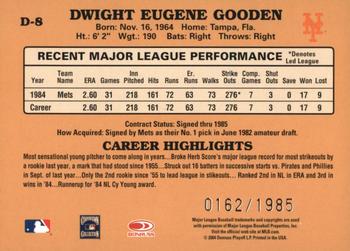 2005 Donruss - 1985 Reprints #D-8 Dwight Gooden Back
