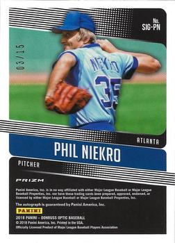 2018 Donruss Optic - Significant Signatures Red #SIG-PN Phil Niekro Back