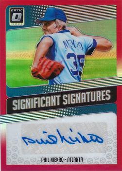 2018 Donruss Optic - Significant Signatures Red #SIG-PN Phil Niekro Front