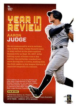 2018 Donruss Optic - Year in Review #YR7 Aaron Judge Back