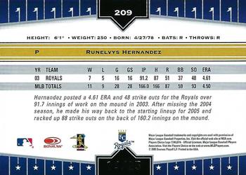 2005 Donruss Champions - Impressions Green #209 Runelvys Hernandez Back