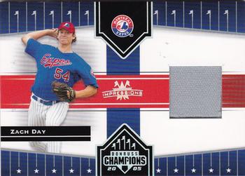 2005 Donruss Champions - Impressions Material #266 Zach Day Front