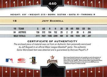 2005 Donruss Champions - Impressions Material #440 Jeff Bagwell Back