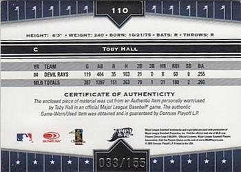 2005 Donruss Champions - Impressions Material Prime #110 Toby Hall Back