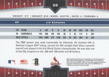 2005 Donruss Champions - Impressions Red #26 Jim Edmonds Back