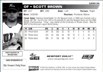 2006 Choice Newport Gulls #4 Scott Brown Back