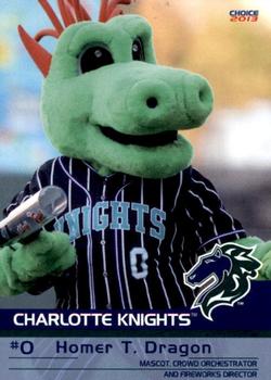 2013 Choice Charlotte Knights #30 Homer The Dragon Front