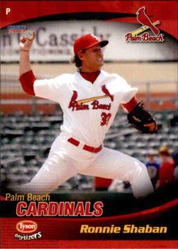 2013 Choice Palm Beach Cardinals #23 Ronnie Shaban Front
